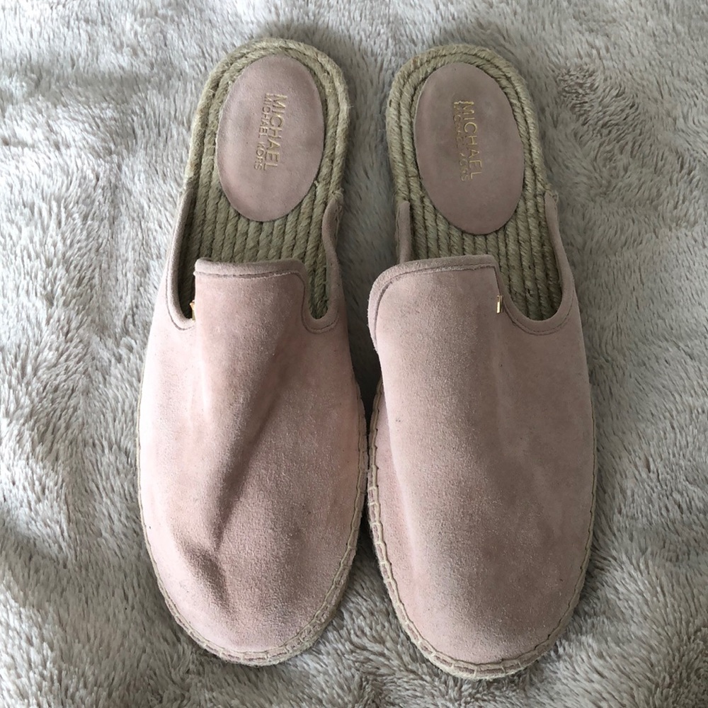 Michael Kors Hastings Slide Suede Soft Pink- 8.5